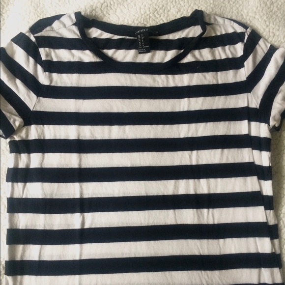 Forever 21 Black and White Striped T-Shirt - Picture 2 of 3